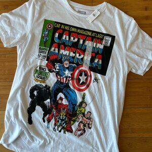NWT Vintage Old Navy Marvel Captain America Comic Book T-shirt